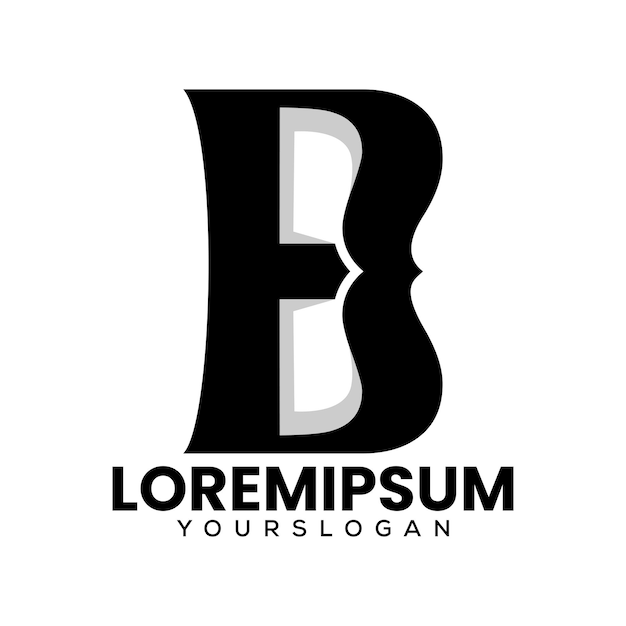 B 文字の抽象的なロゴデザイン