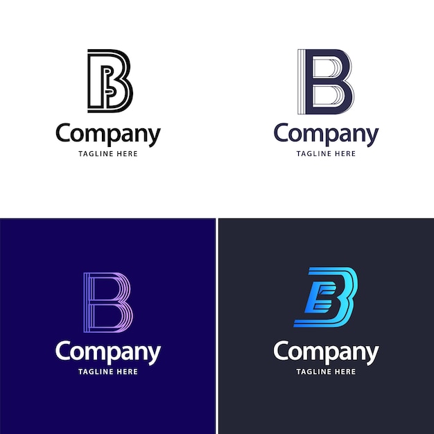 Vettore gratuito lettera b big logo pack design design moderno e creativo dei loghi per la tua azienda illustrazione del nome del marchio vettoriale