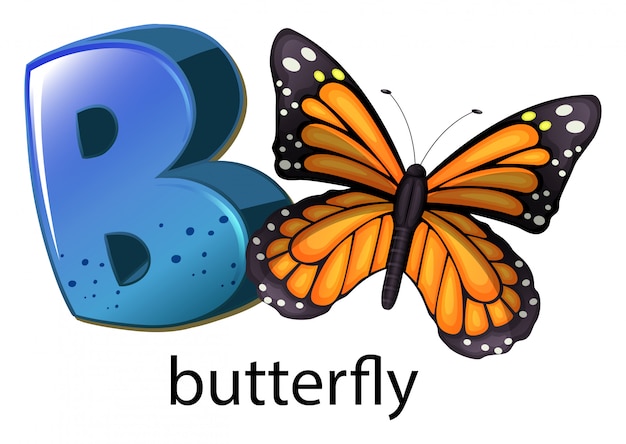 Free vector a letter b for butterfly