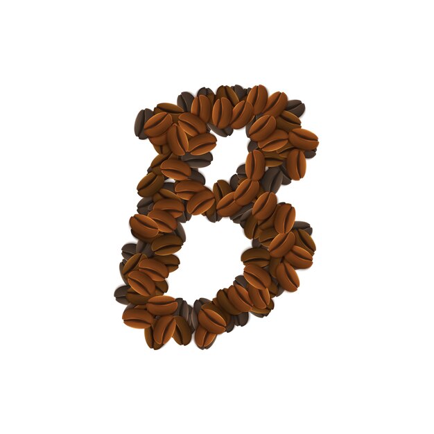 letter B of coffee grains