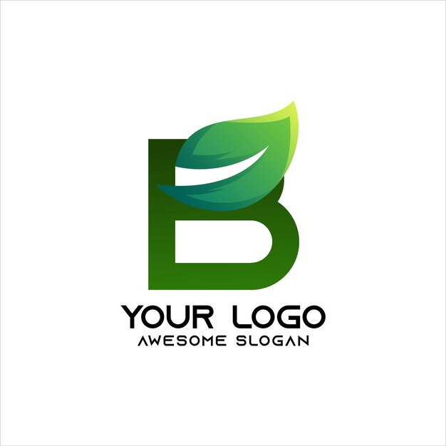 Letter b Leaf colorful logo gradient colorful