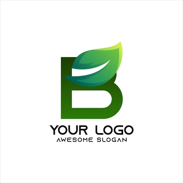 Letter b Leaf colorful logo gradient colorful