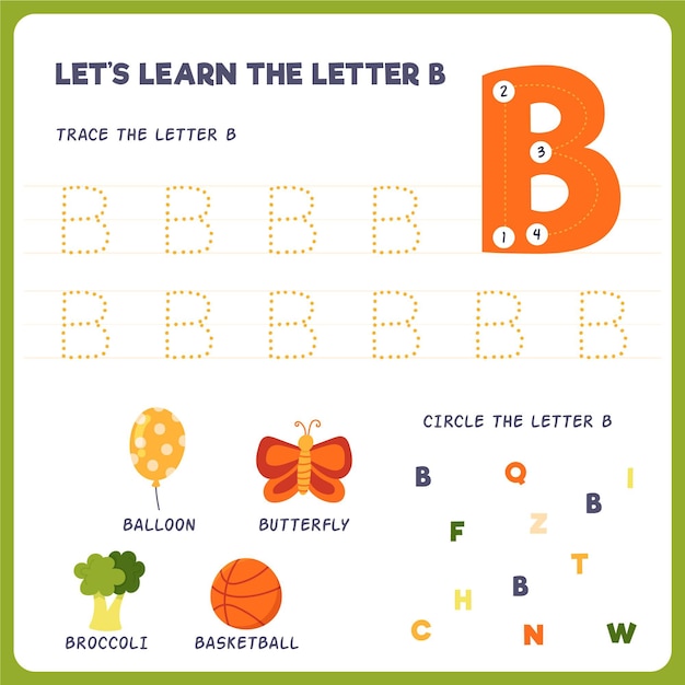 Letter b worksheet for kids