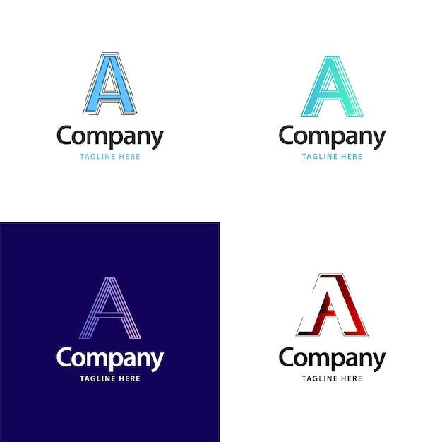Free vector letter a big logo pack design creative modern logos design for your business