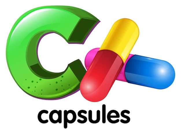 A letter c for capsules