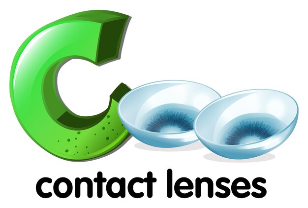 A letter C for contact lenses