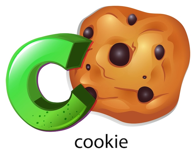 Free vector a letter c for cookie