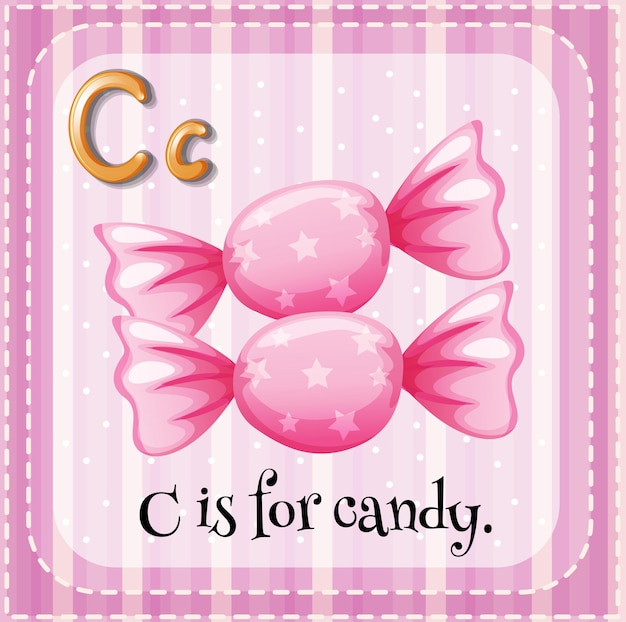 Free vector letter c is for candy