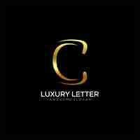 Free vector letter c logo with luxury color design