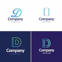 Free vector letter d big logo pack design creative modern logos design for your business