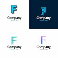 Бесплатное векторное изображение letter f big logo pack design creative современный дизайн логотипов для вашего бизнеса