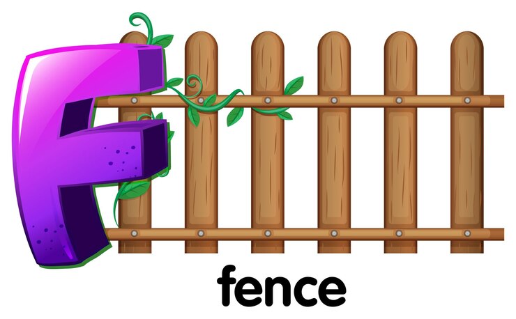 मुफ़्त वेक्टर a letter f for fence