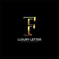 Free vector letter f logo with luxury color design