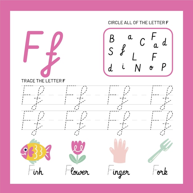 Letter f worksheet template