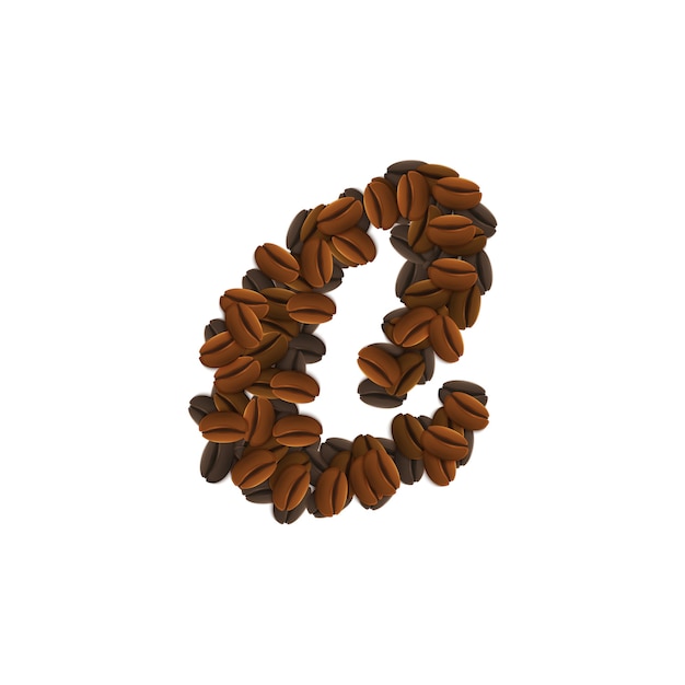 Letter G of coffee grains