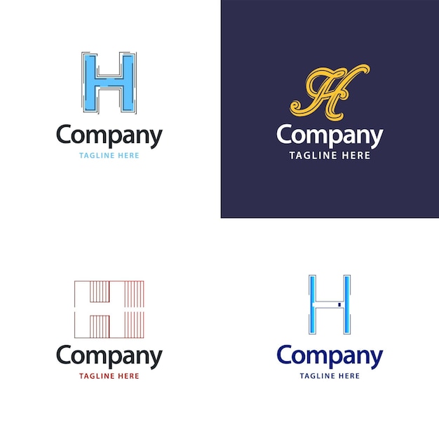 Буква H Большой дизайн логотипа Креативный современный дизайн логотипов для вашего бизнеса Векторная иллюстрация фирменного наименования