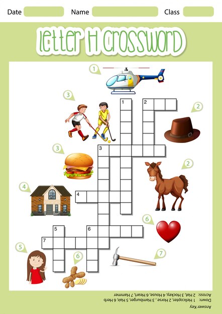 Letter H crossword template