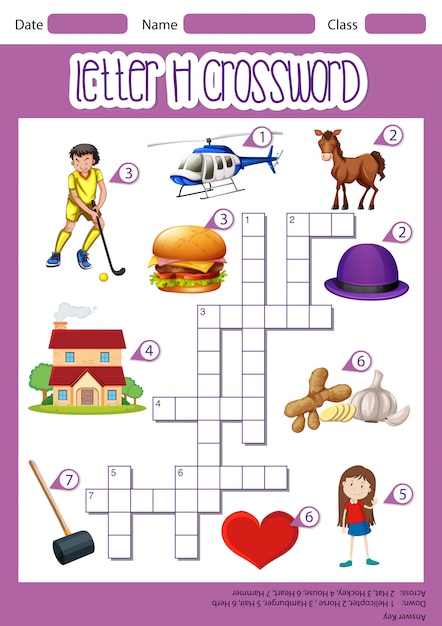 Letter H crossword template