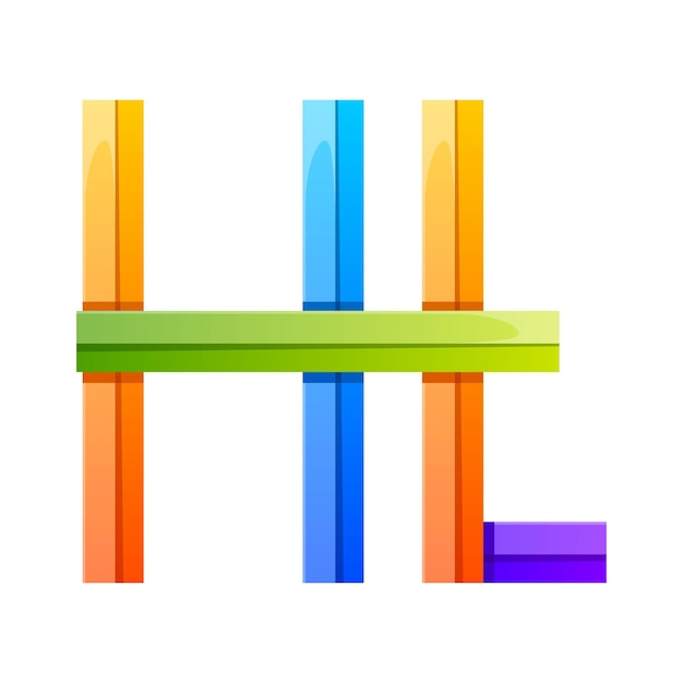 Free vector letter h t colorful icon logo design