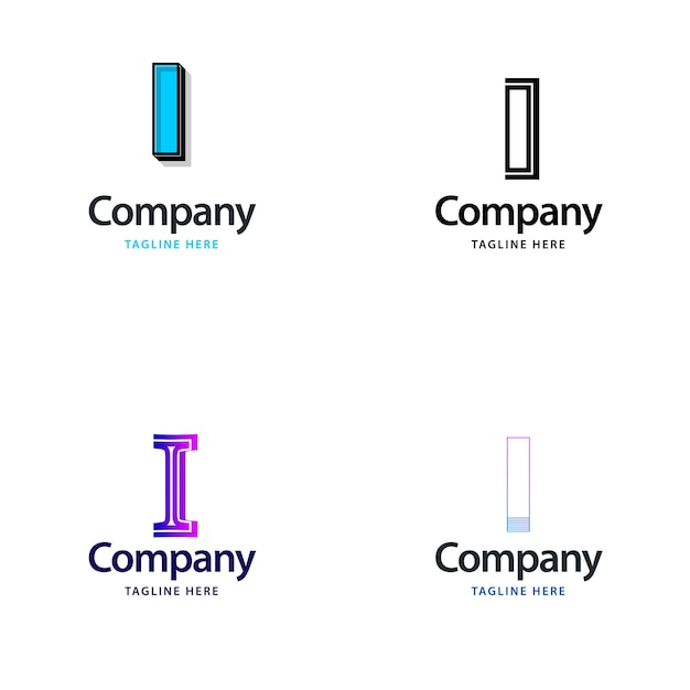 Letter i big logo pack design あなたのビジネスのための創造的なモダンなロゴデザイン