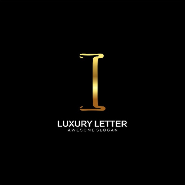 Free vector letter i logo with luxury color design