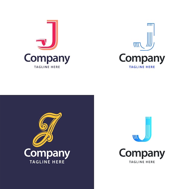 무료 벡터 letter j 빅 로고 팩 디자인 귀하의 비즈니스를 위한 크리에이티브 모던 로고 디자인