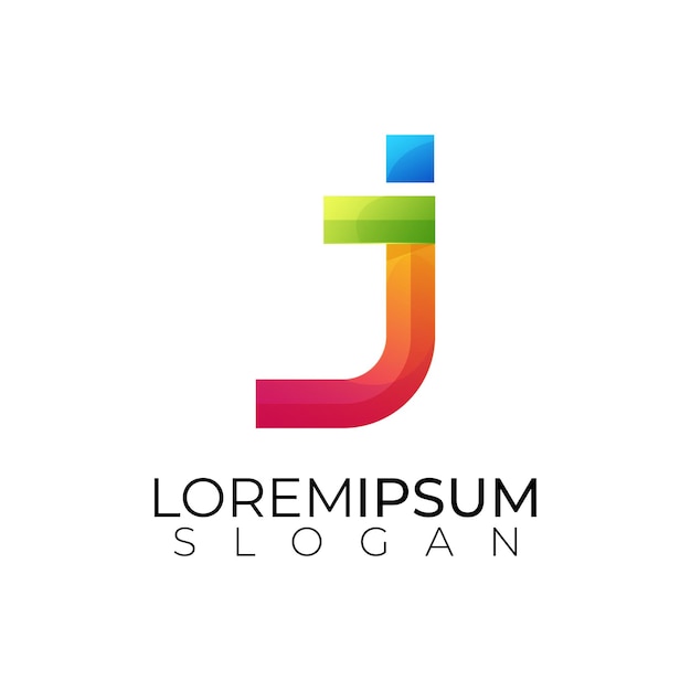 Free vector letter j colorful logo