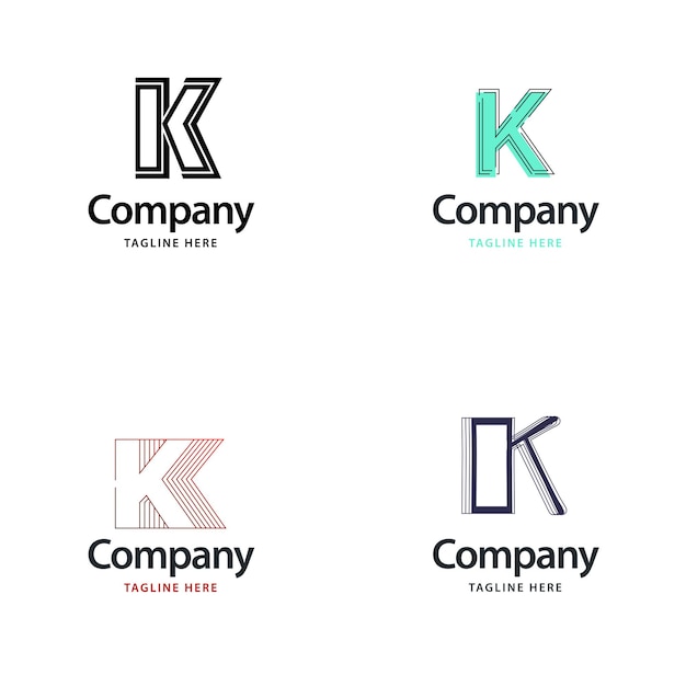 Letter k big logo pack design creative современный дизайн логотипов для вашего бизнеса