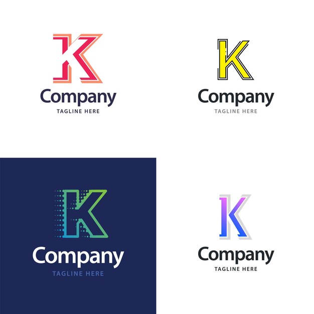 Буква K Большой дизайн логотипа Креативный современный дизайн логотипов для вашего бизнеса Векторная иллюстрация фирменного наименования
