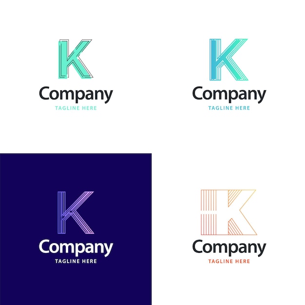 Lettera k big logo pack design design moderno e creativo dei loghi per la tua azienda illustrazione del nome del marchio vettoriale