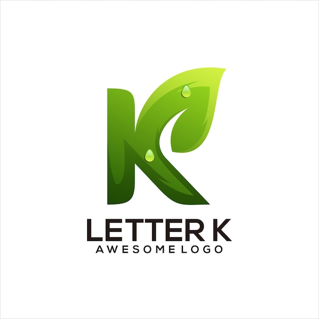Letter k leaf gradient logo