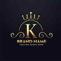Free vector letter k logo concept for your royal brand