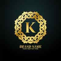 Free vector letter k luxury brand logo concept design vector