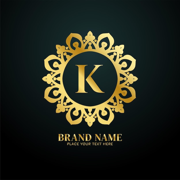 Free vector letter k luxury brand logo concept design vector