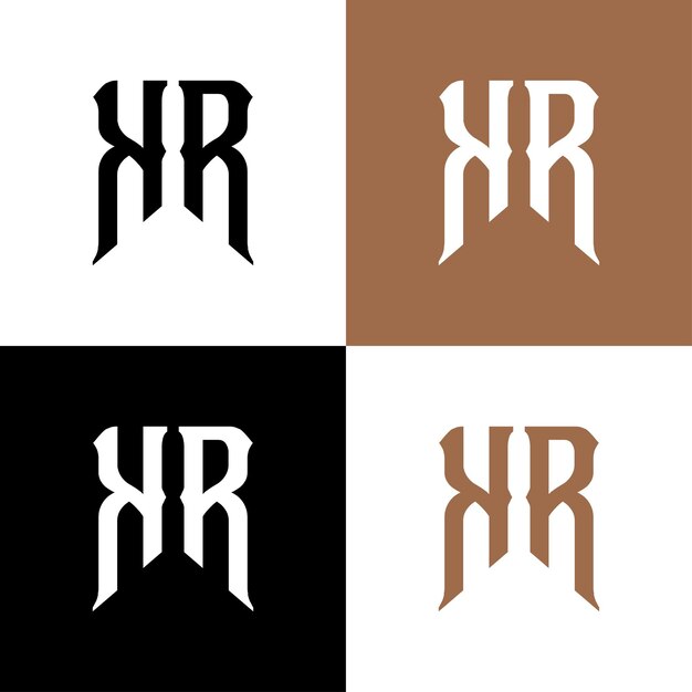 letter K R logo design vector