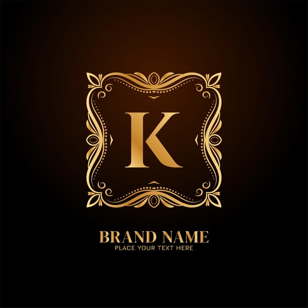 Letter K stylish luxury brand logo concept