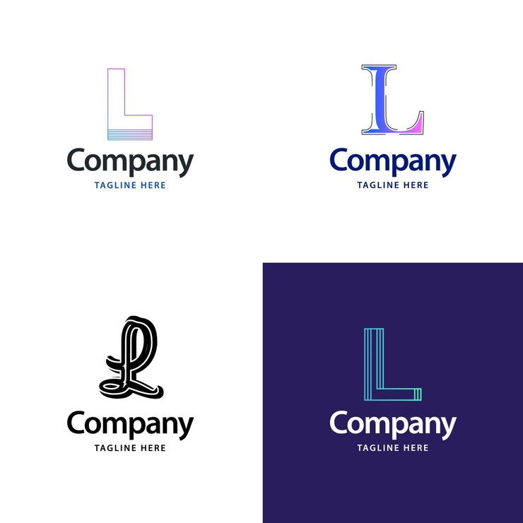 무료 Vector letter l 빅 로고 팩 디자인 귀하의 비즈니스 벡터 브랜드 이름 일러스트레이션을 위한 크리에이티브 모던 로고 디자인