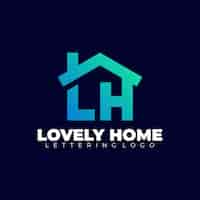 Free vector letter l and letter h with home logo