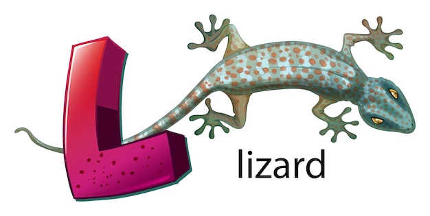 Free vector a letter l for lizard