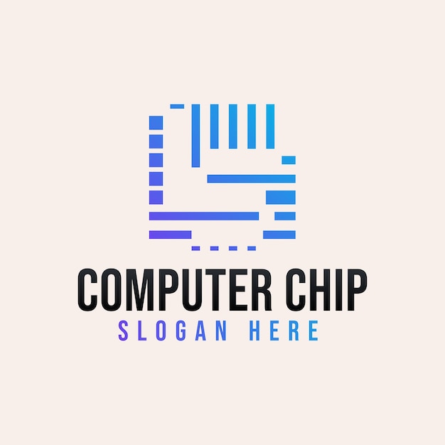 手紙LSチップコンピューター回路ロゴのアイデアインスピレーションロゴデザインテンプレートベクトルイラスト白い背景で隔離
