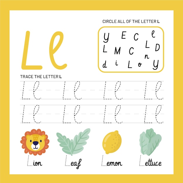 Letter l worksheet template