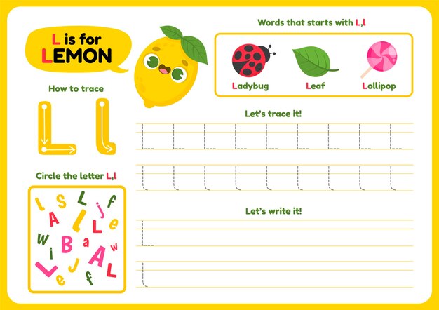 Letter l worksheet template