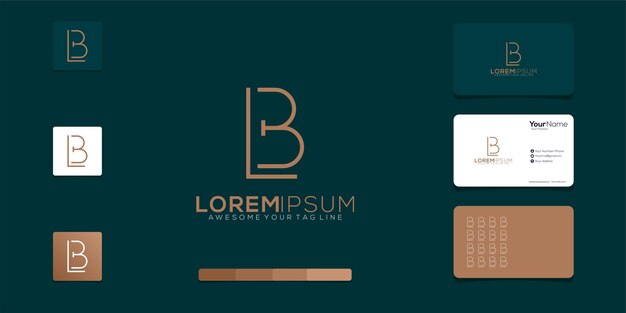 Бесплатное векторное изображение Монограмма логотипа letter lb элегантный минималистский фирменный стиль
