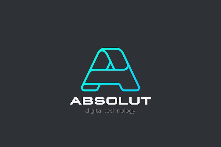 Free Vector letter a logo. deign corporate business technology in linear outline style.