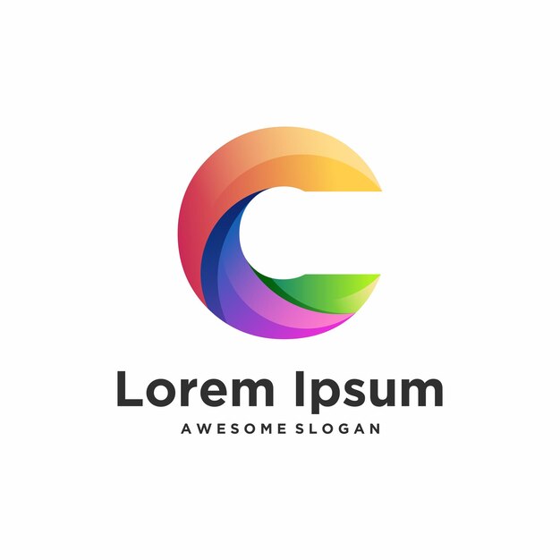 Letter logo gradient design colorful illustration