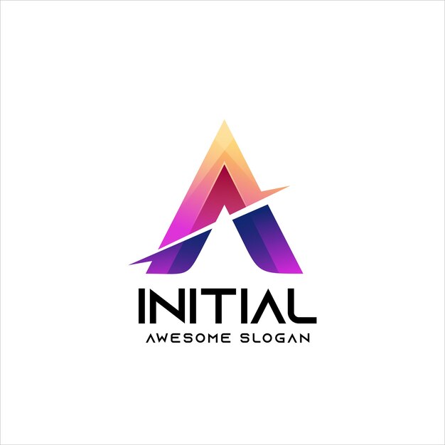 A letter logo initial gradient colorful