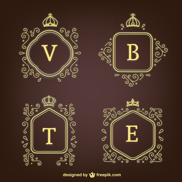 Free vector letter logos in ornamental style