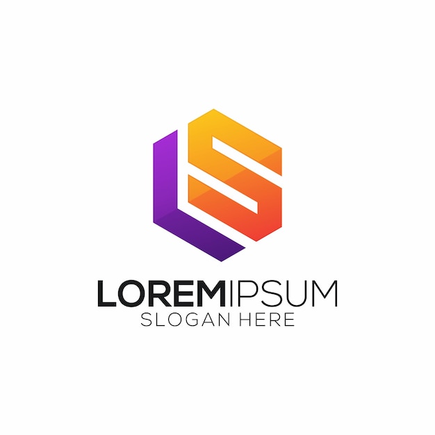 Letter LS logo icon colorfuel