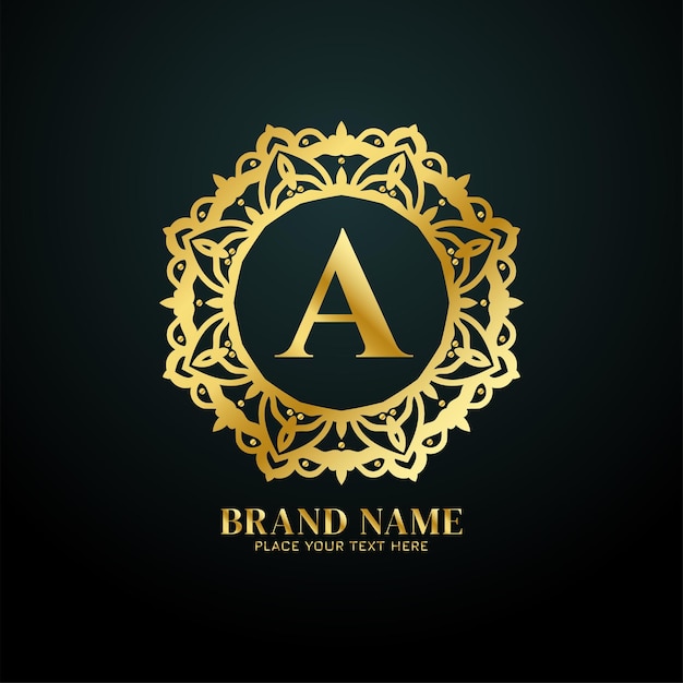 Letter A luxury brand logo concept design vector