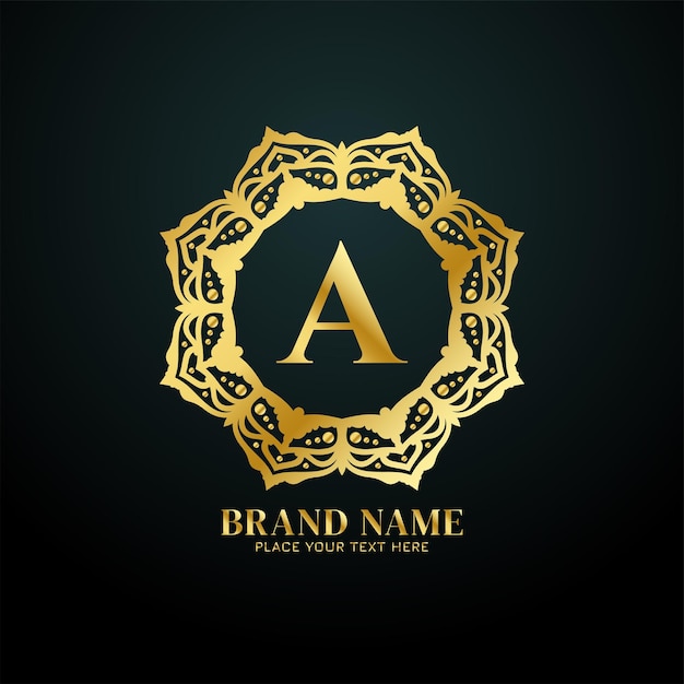 Letter A luxury brand logo concept design vector